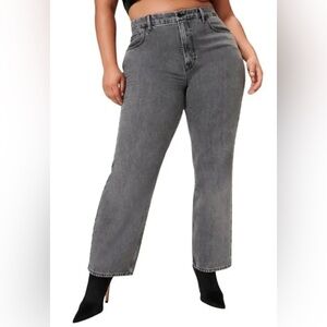 Good American Loose Fit Straight Leg Jeans Black 239 GNISN999BT Size 16